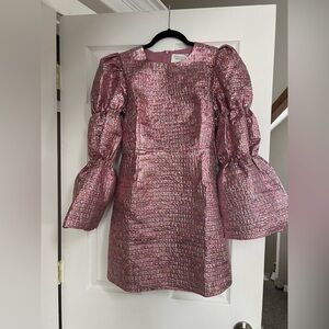 New with tags. Never worn. Hyacinth House Pink Metallic Mini Dress